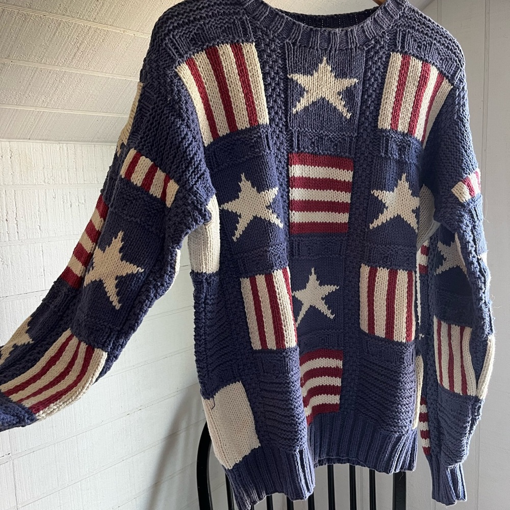 Patriotic cotton RED WHITE & BLUE Sweatshirt